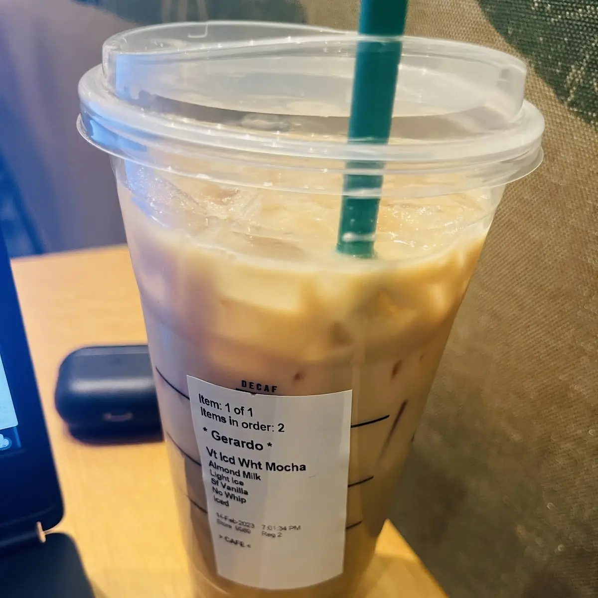 Iced Starbucks Blonde Vanilla Latte