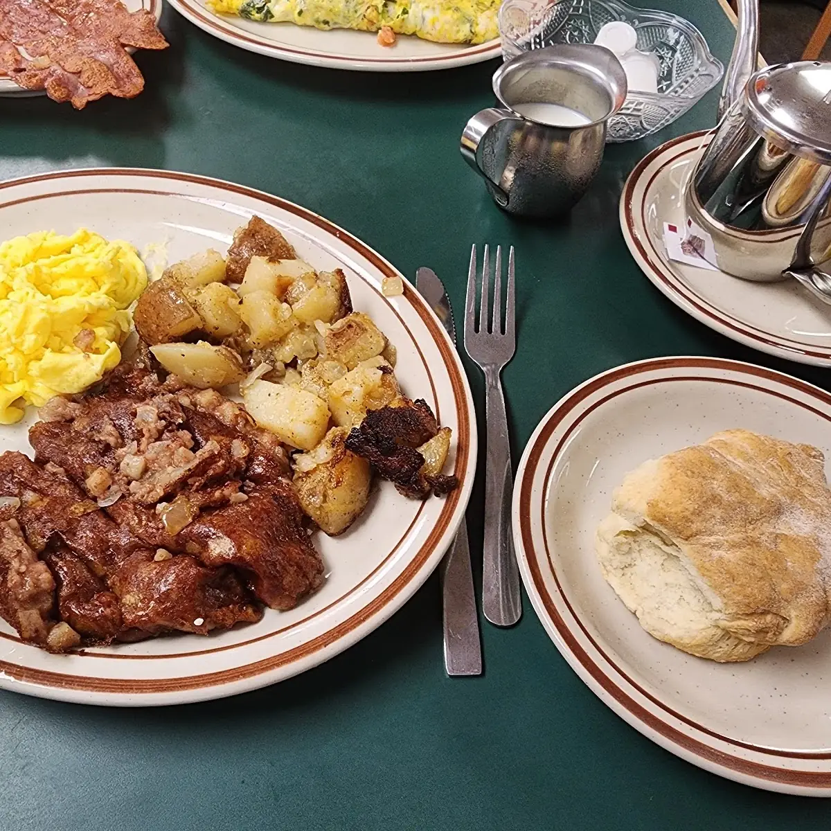 Scrambled Eggs Hash and Home Fries