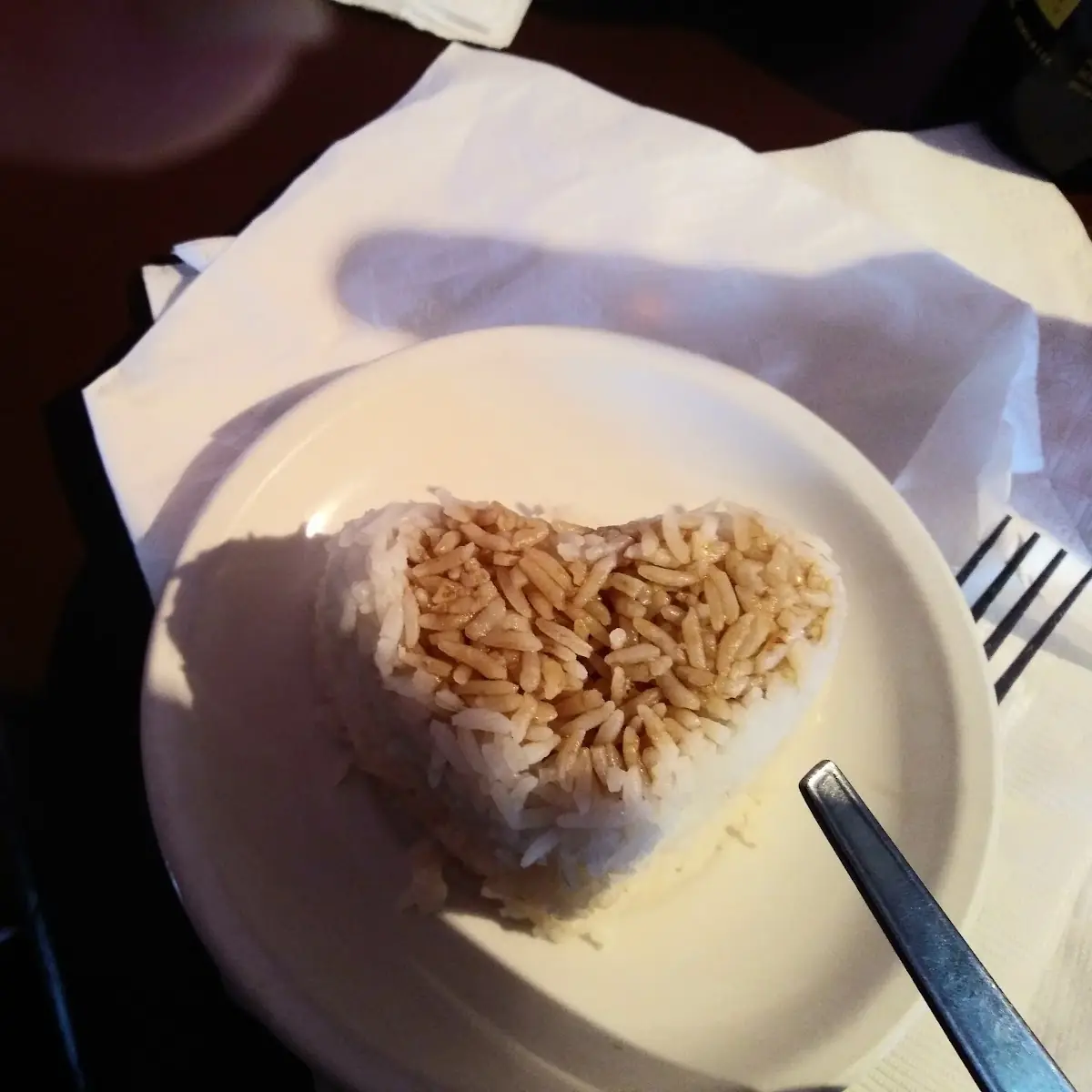 White Rice in the Shape of a Heart
