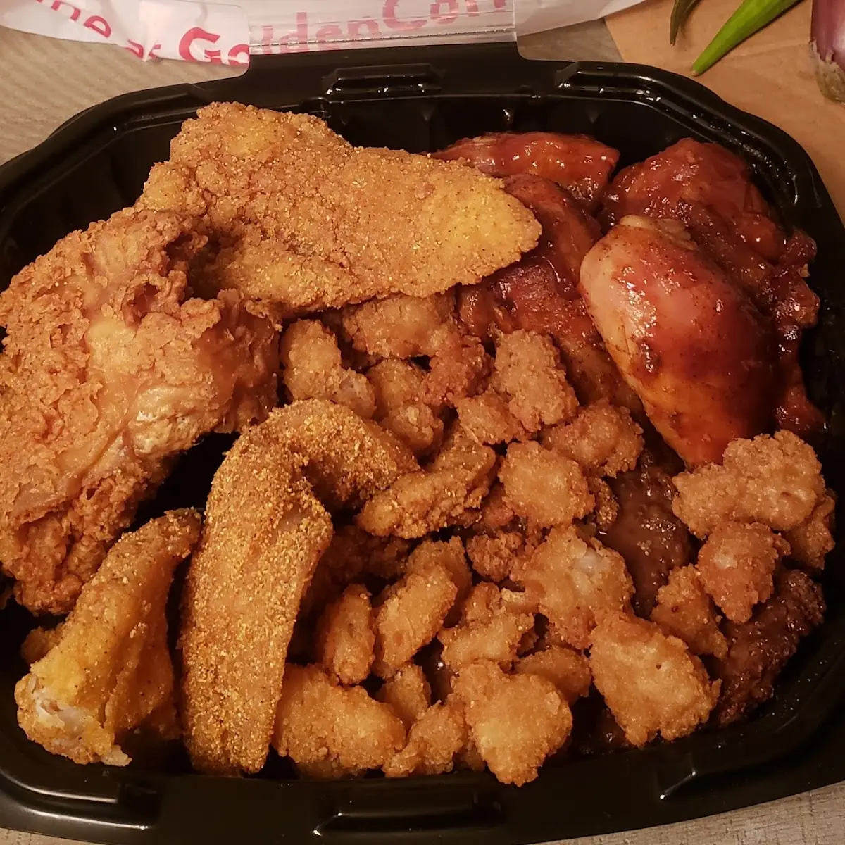 Fried Shrimp Baked Chicken