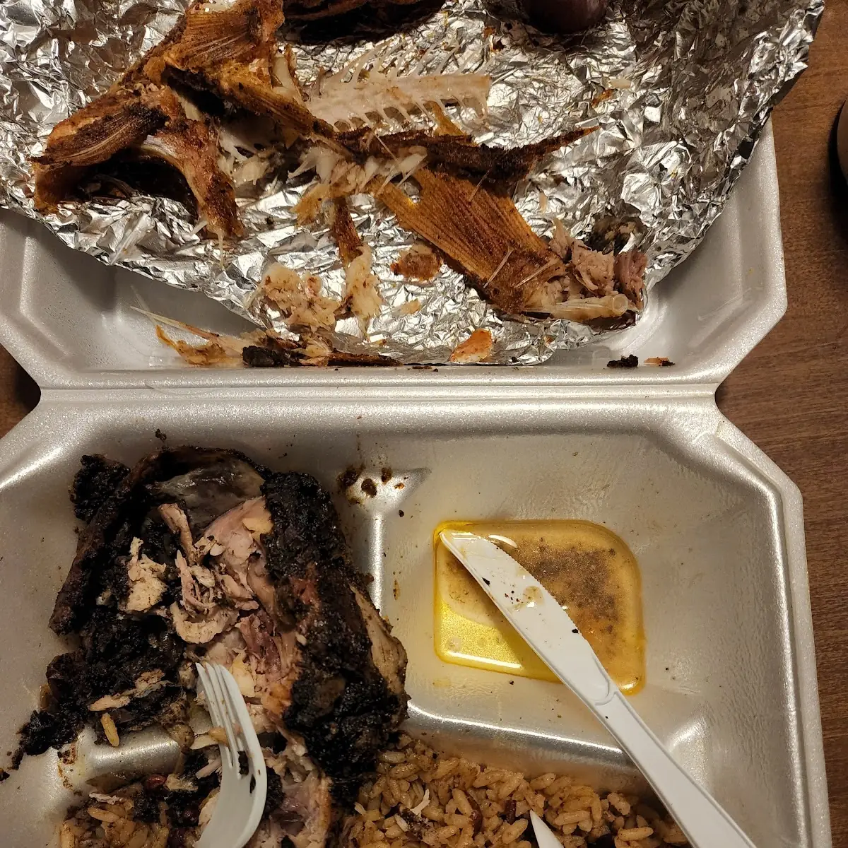 Jerk Chicken Cabbage Rice Plantains