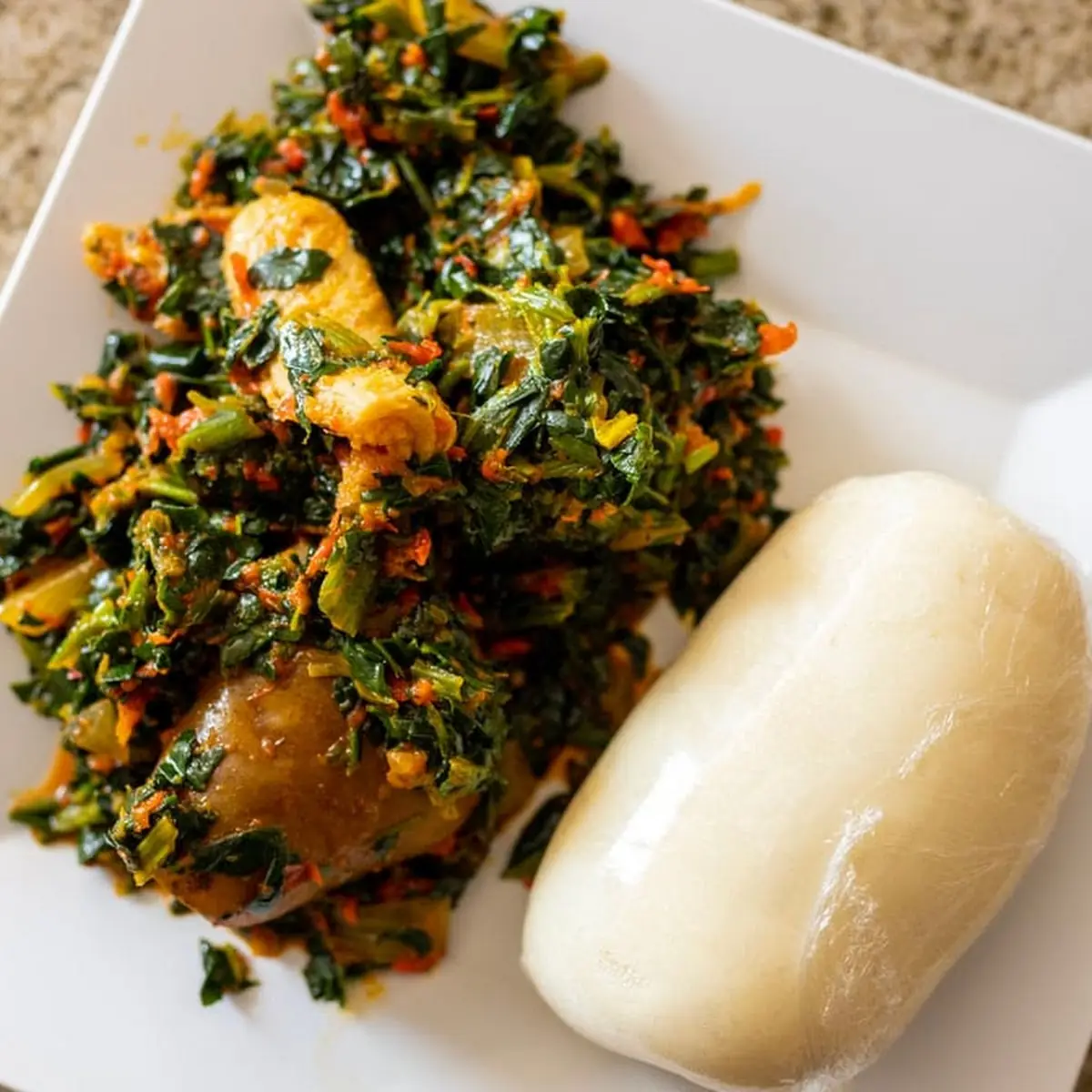 Egusi Soup with Pounded Yam