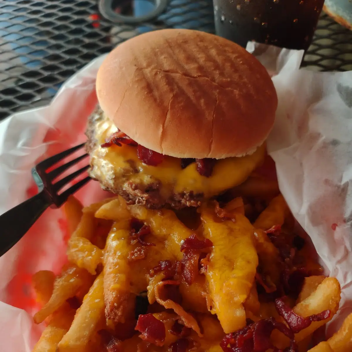 Buffett Burger with Bacon Cheese Fries