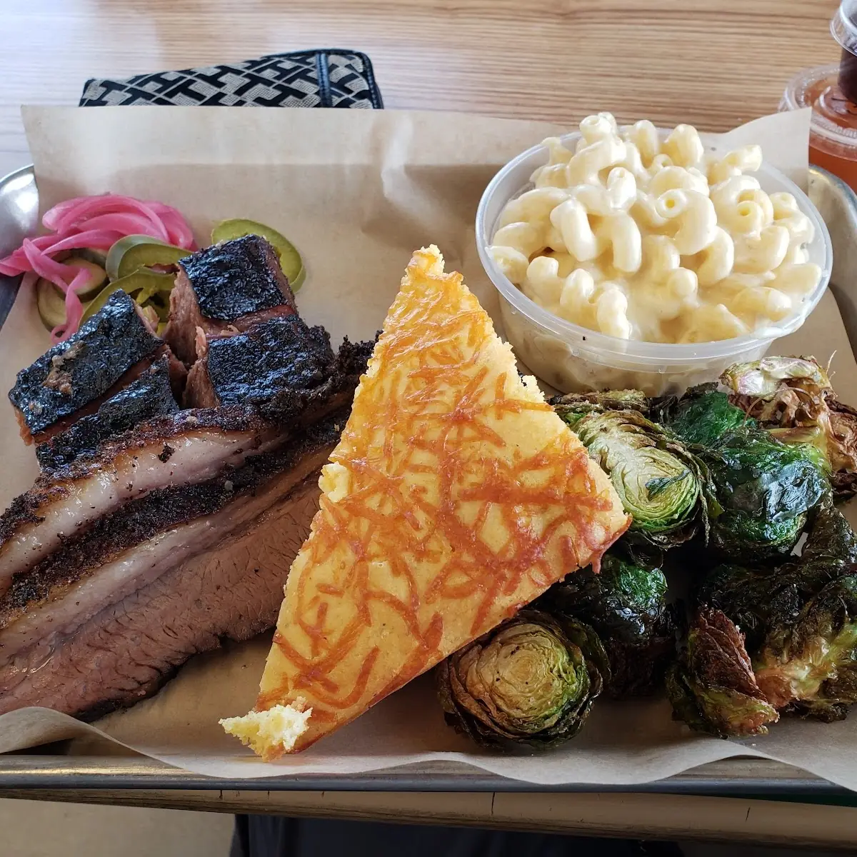 Burnt Ends Brisket Mac and Cheese Fried Brussels Sprouts