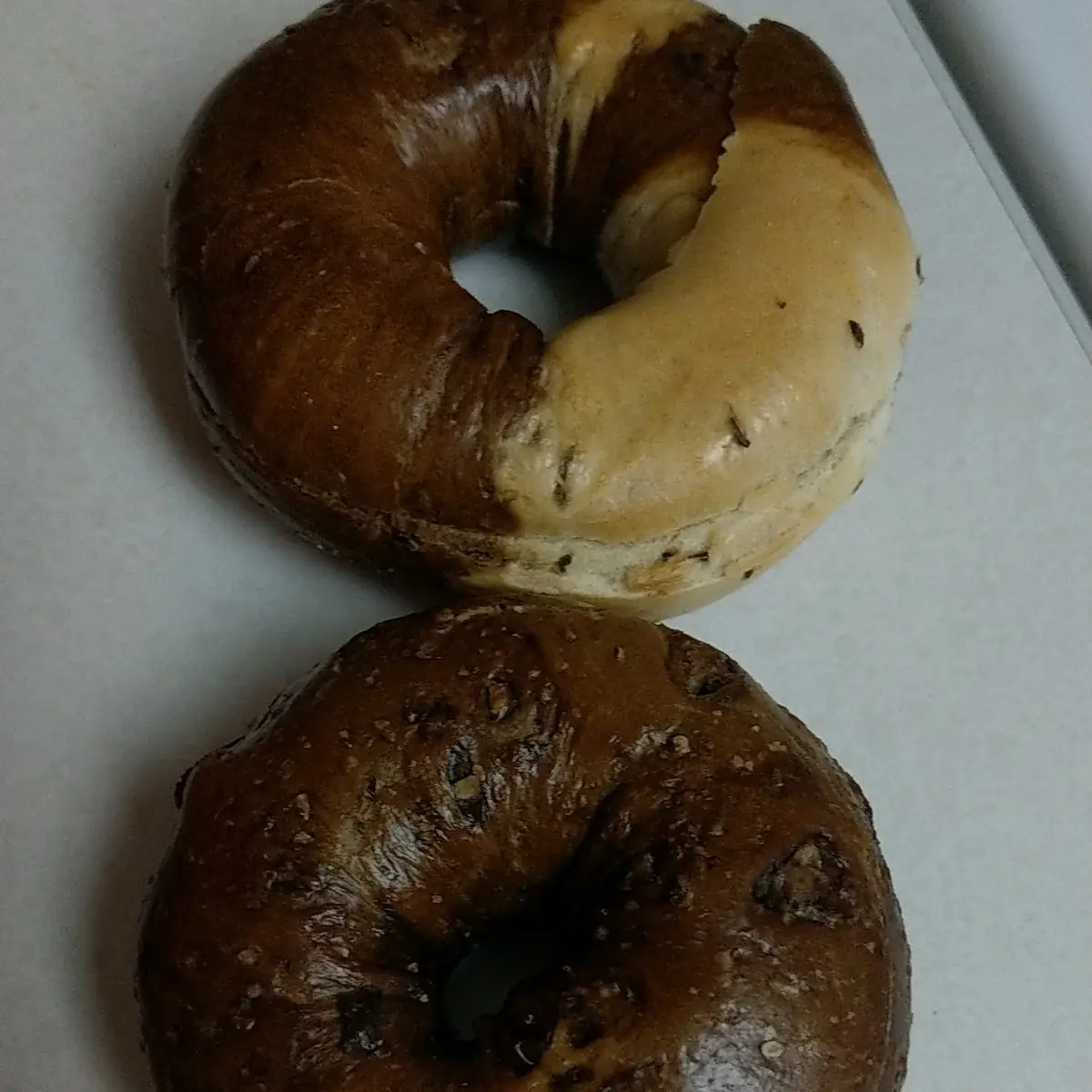 Chocolate Chip and Marble Rye Bagel