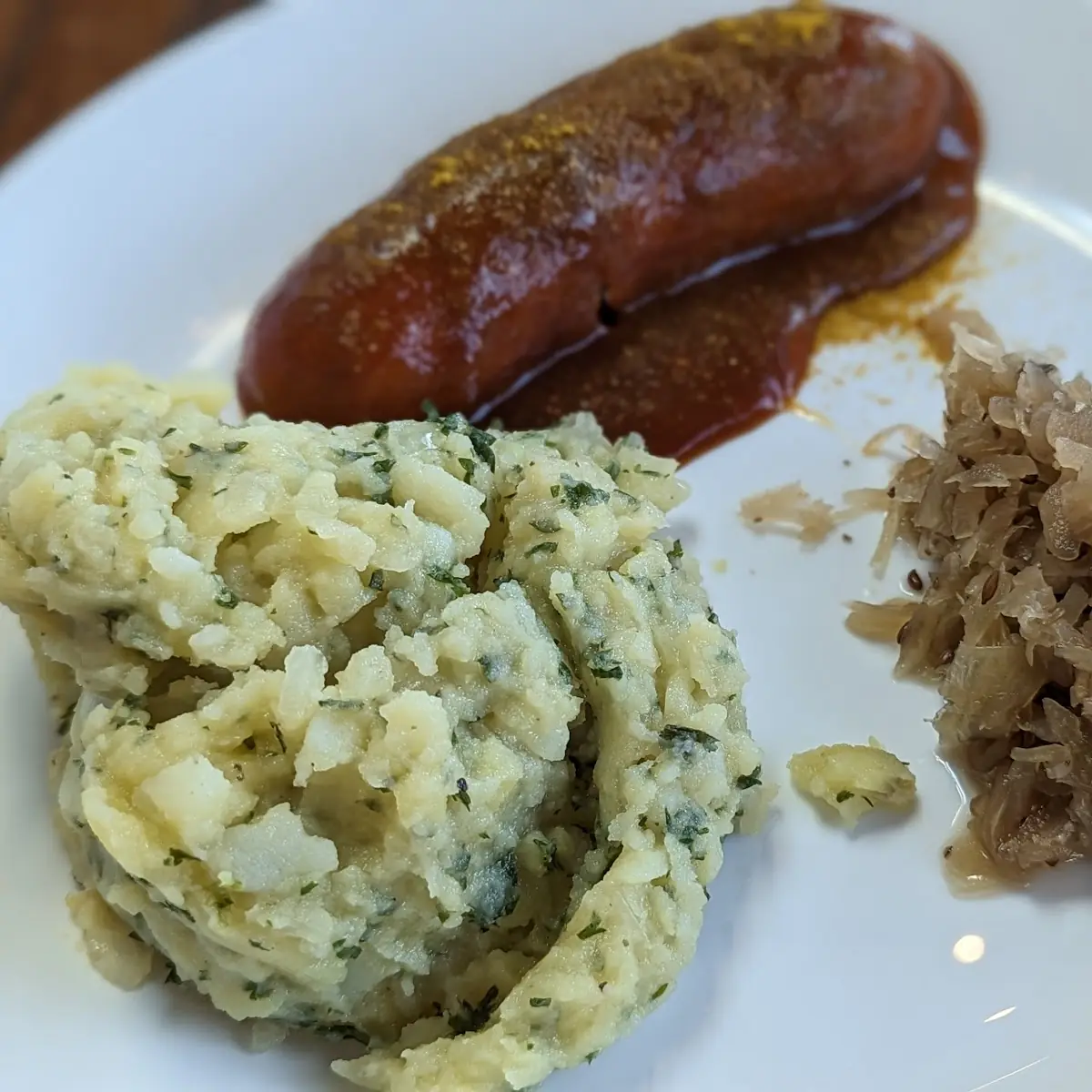Curywurst with Side of Potato Salad