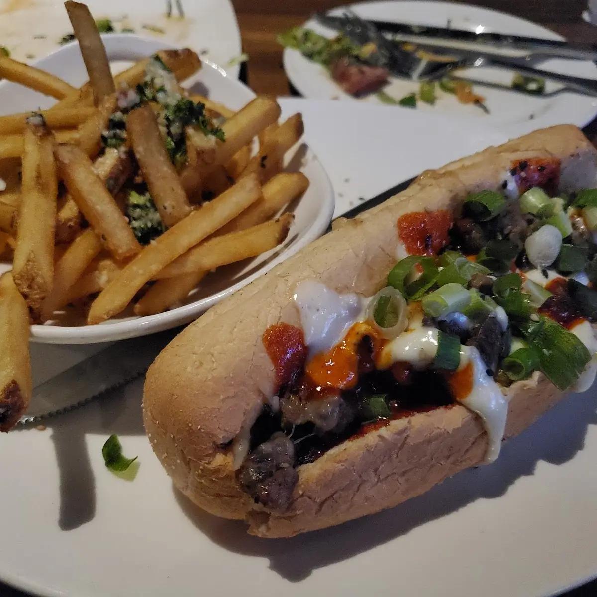 Cheesesteak Sandwich with Truffle Fries
