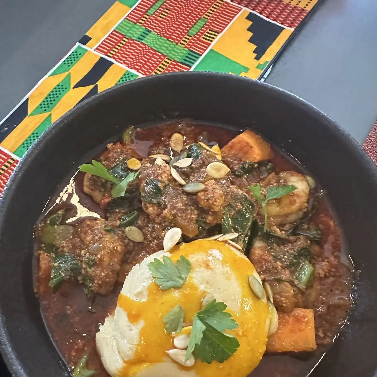 Shrimp Egusi with Fufu