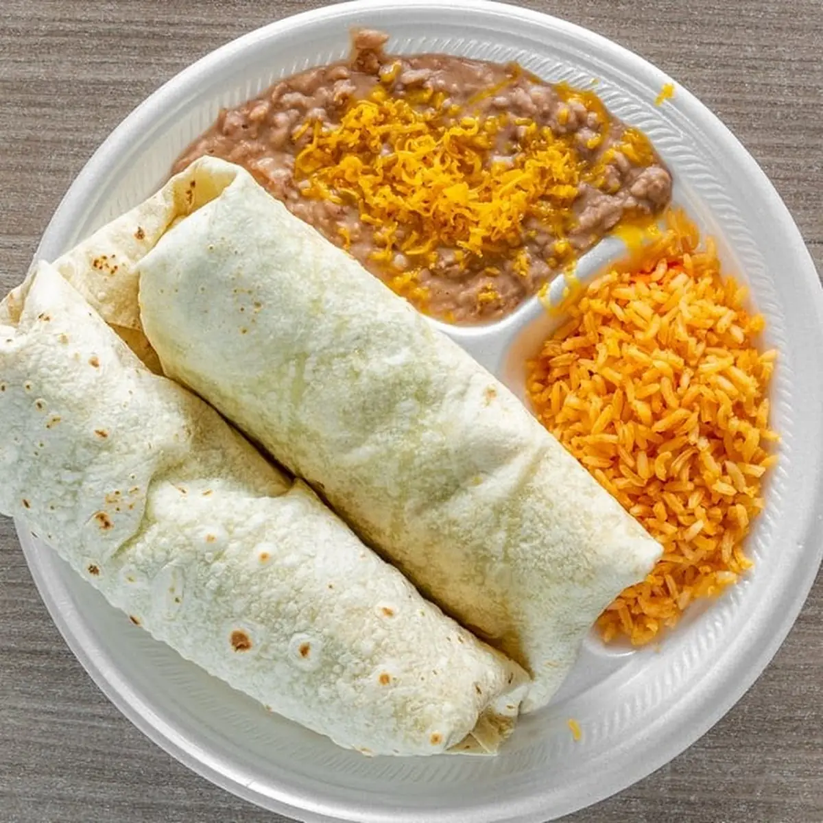 Carne Asada Burrito Rice & Beans Cambo