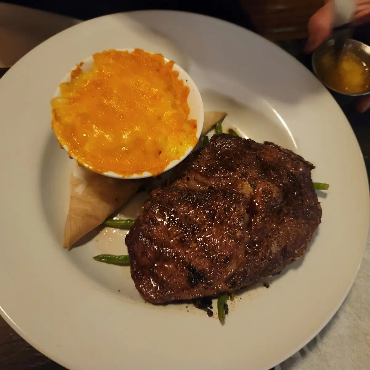 Ribeye and Mac and Cheese