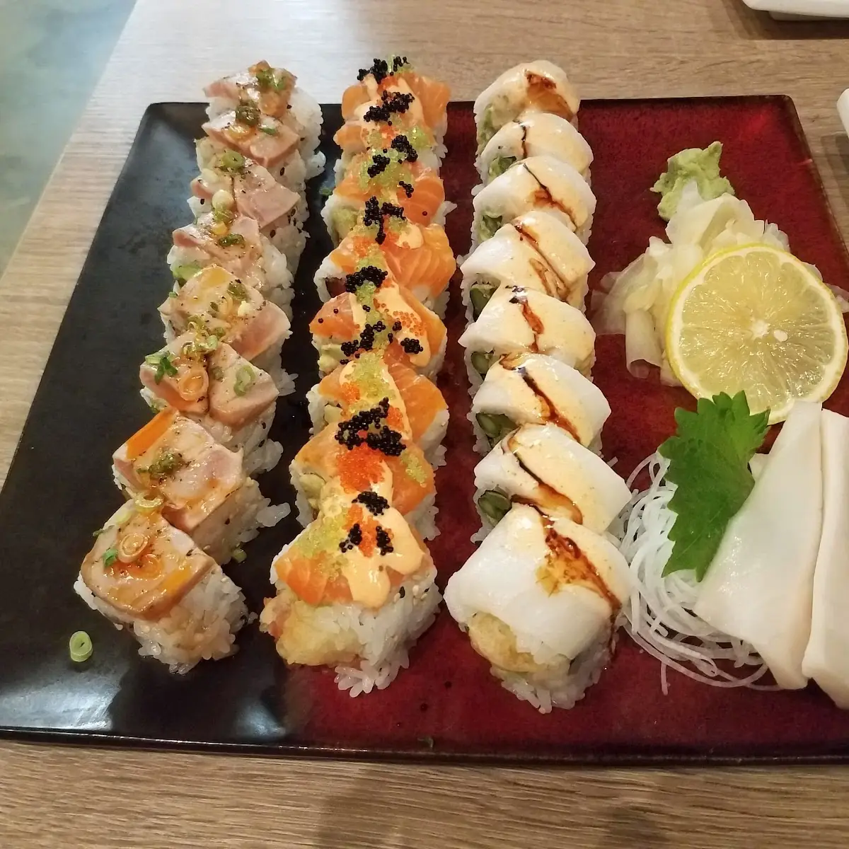 Assorted Rolls and White Tuna Sashimi