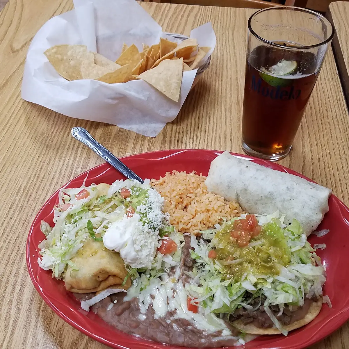 Beef Burrito and Beef Chimichanga