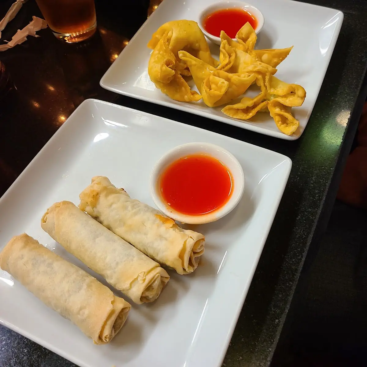 Vegetable Rolls and Cream Cheese Rangoon