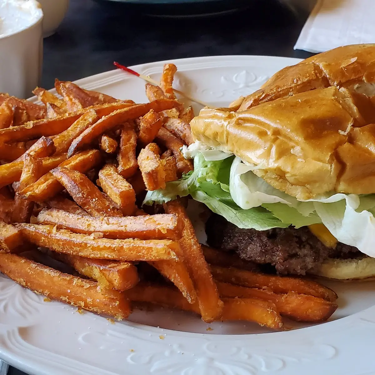 Hamburger & Sweet Potato Fries