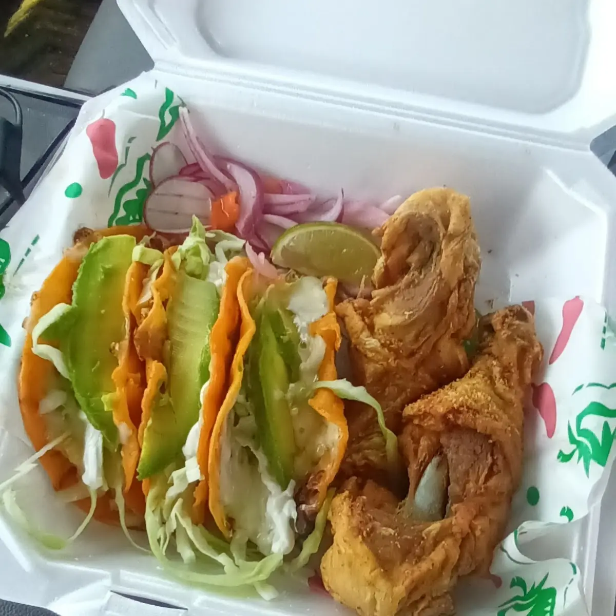 Potato Tacos and Fried Chicken Drumsticks