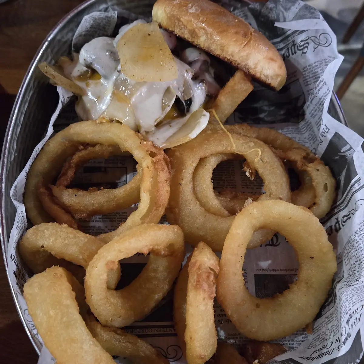 Stage Stop Burger and Onion Rings