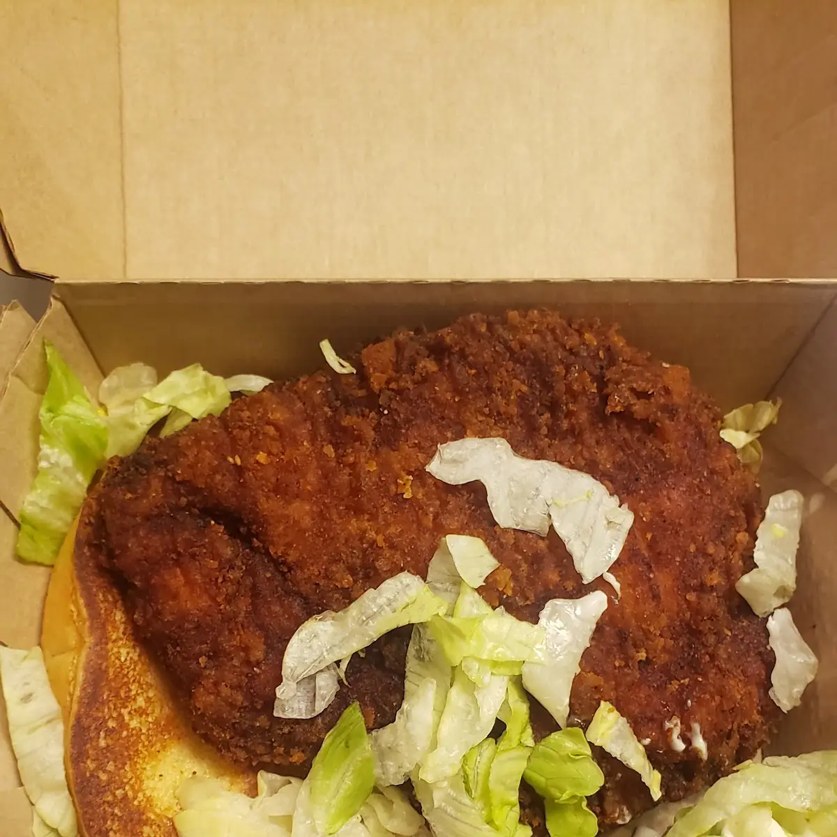 Very Well Done Burnt Chicken Burger