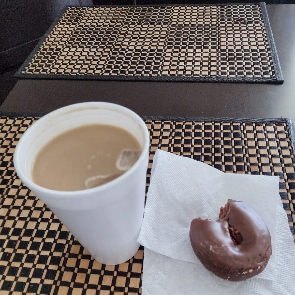 Coffee and Double Chocolate Donut