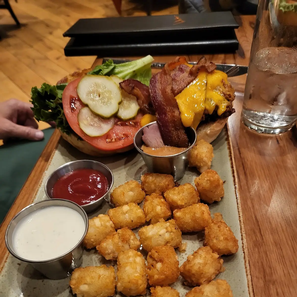 Chicken Sandwich with Tots