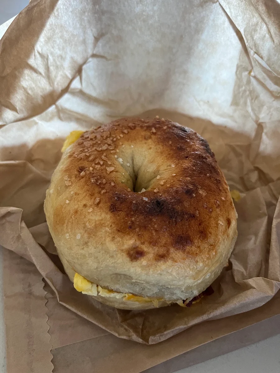 Everything Bagel with Egg and Bacon