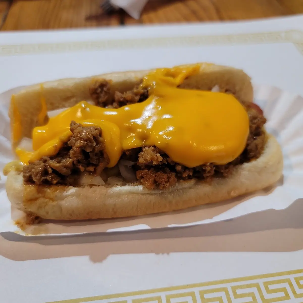 Chili Cheese Dog with Mustard