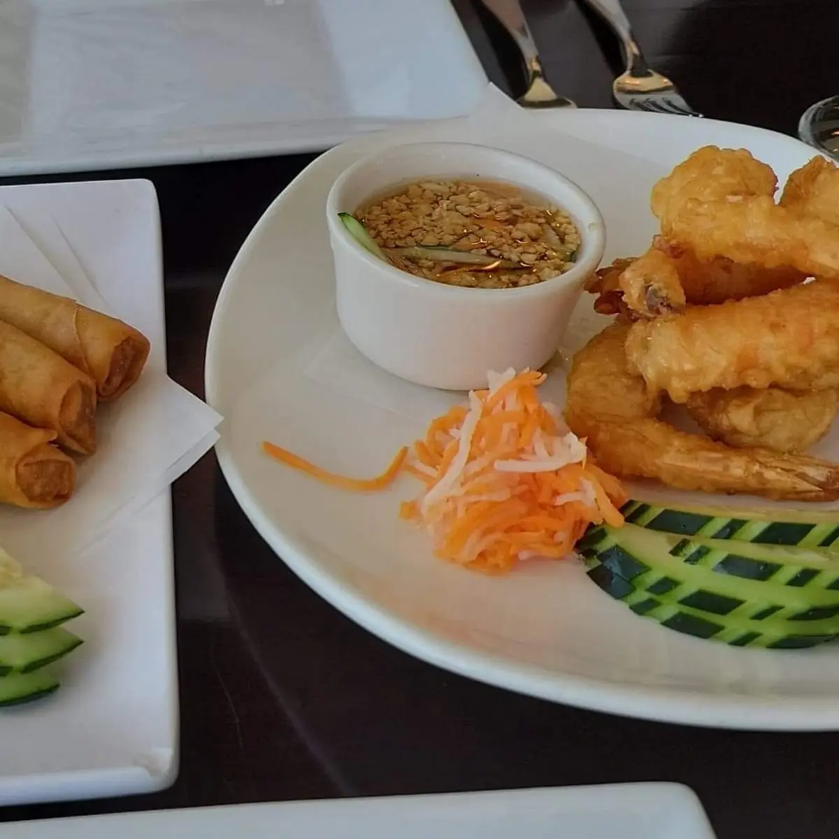 Thai Spring Rolls and Tempura Shrimp