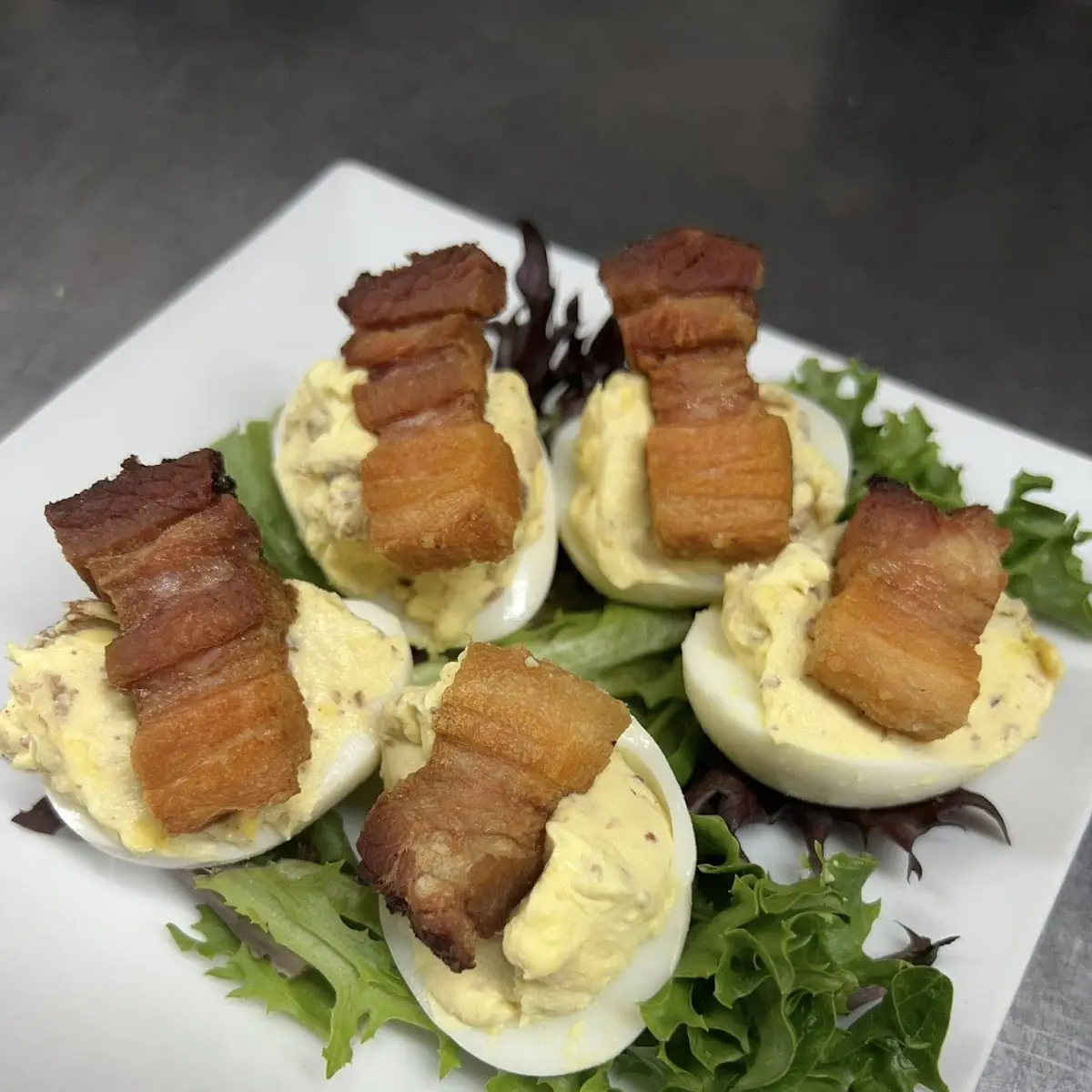 Pork Belly Deviled Eggs