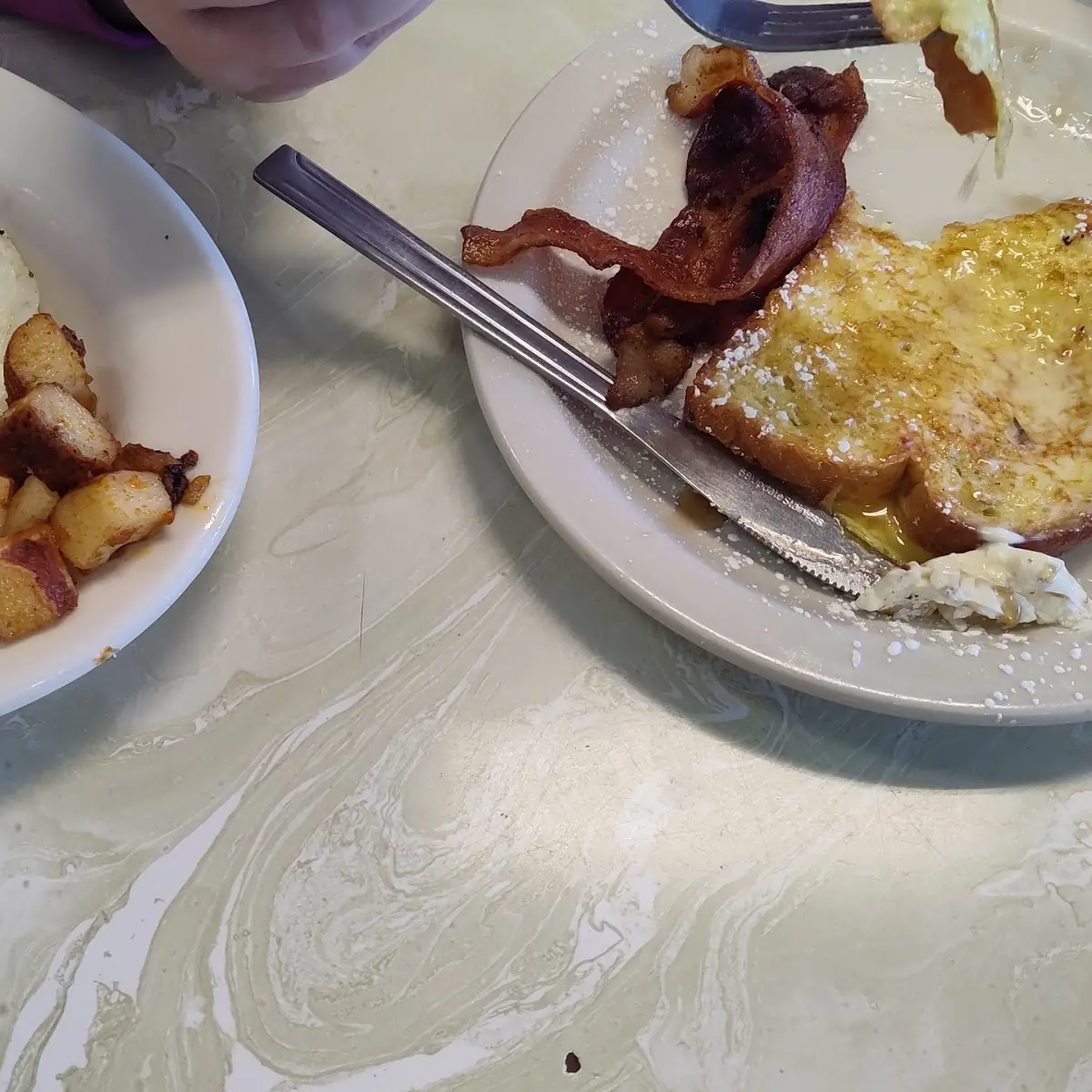 French Toast Crispy Bacon and Eggs