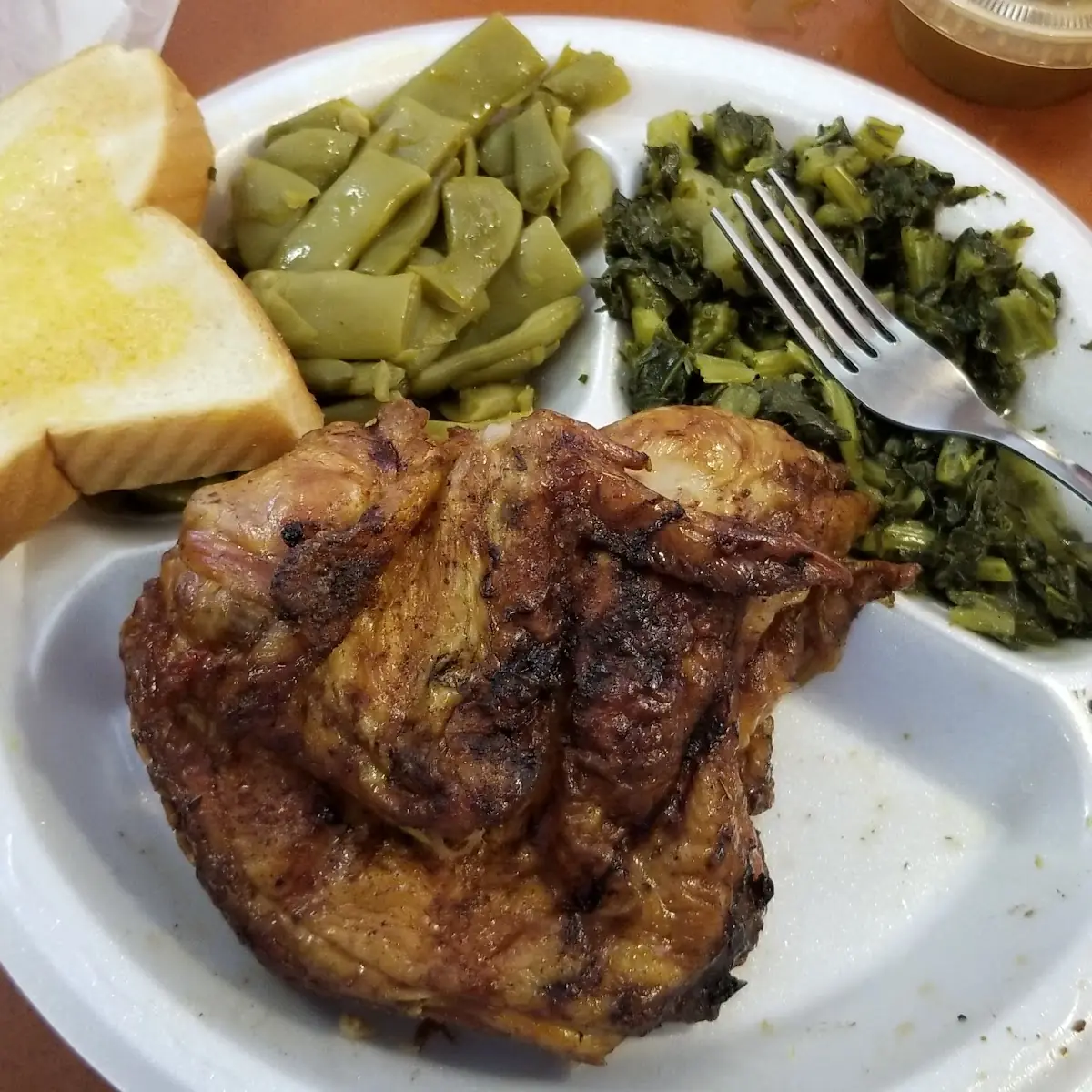 BBQ Chicken Green Beans Turnip Greens