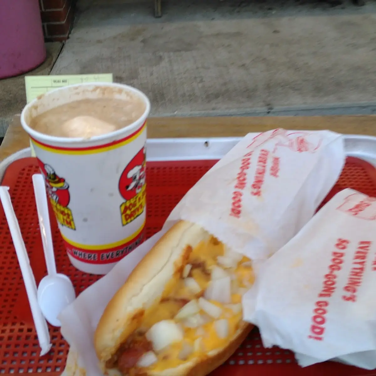 Coney Dog with Cheese and Onions