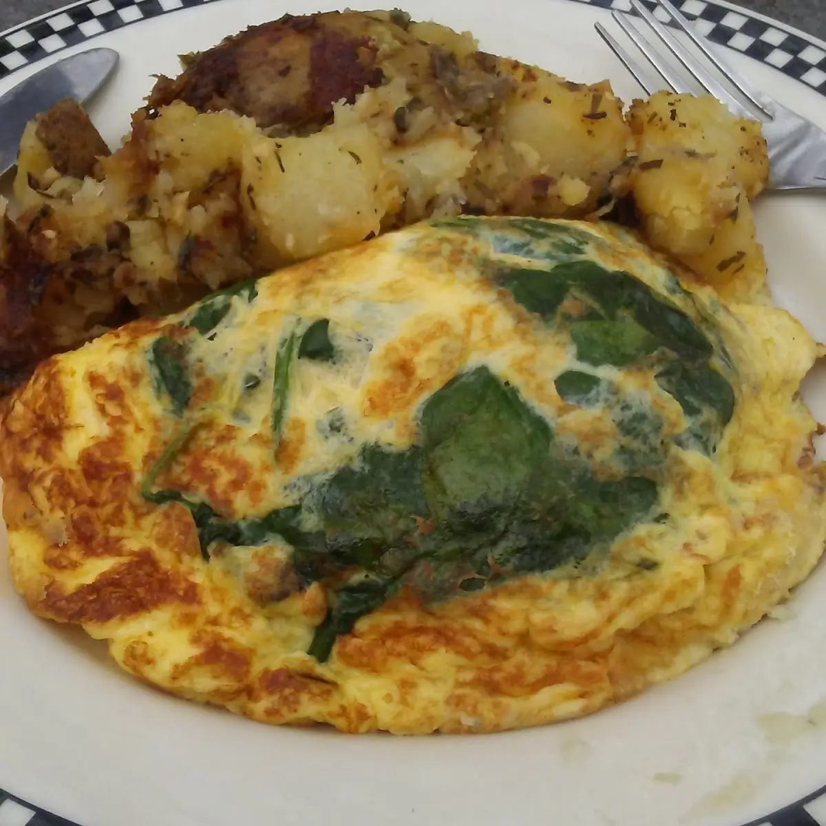 Spinach Mushroom Cheese Omelette