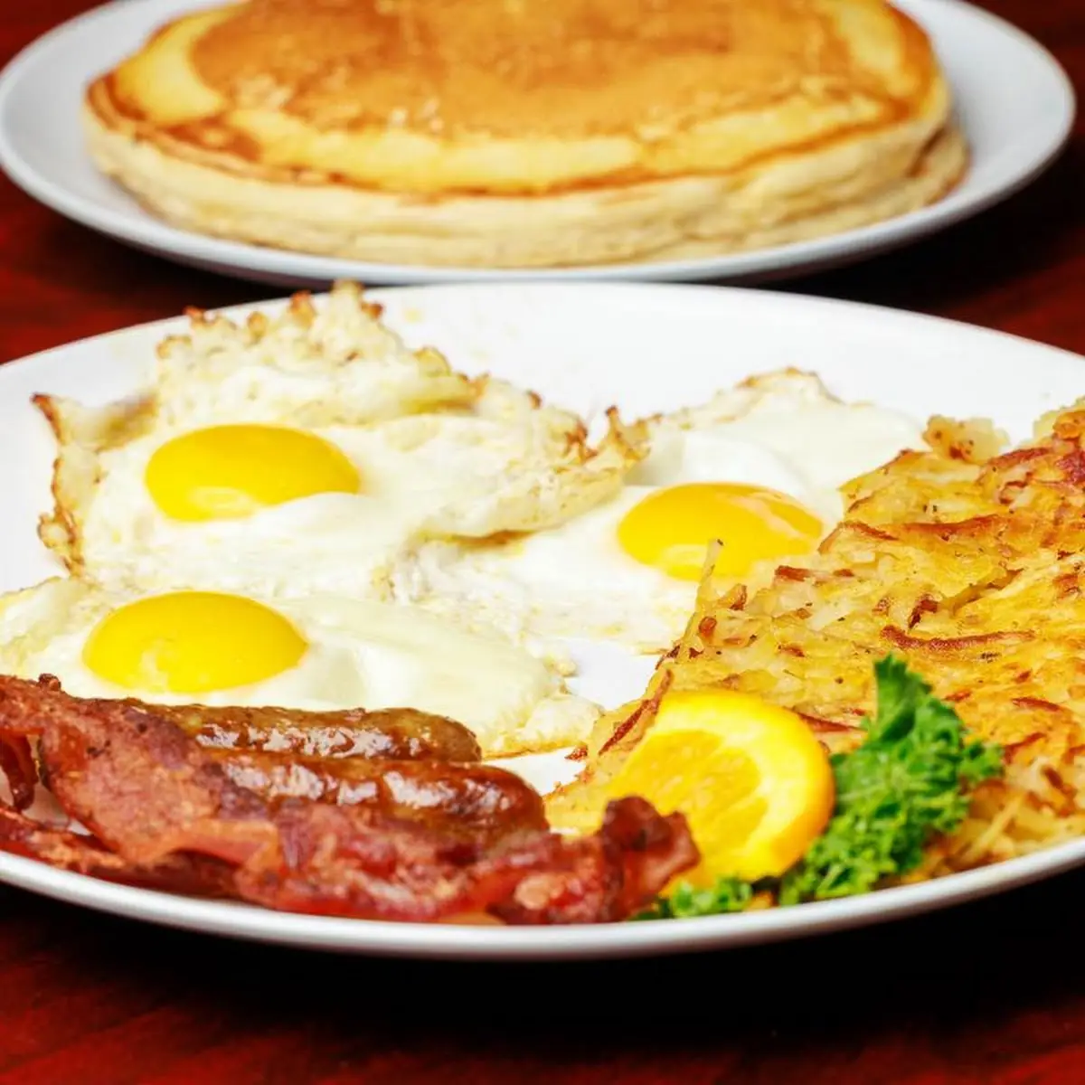 Two Eggs with Meat & Hash Browns