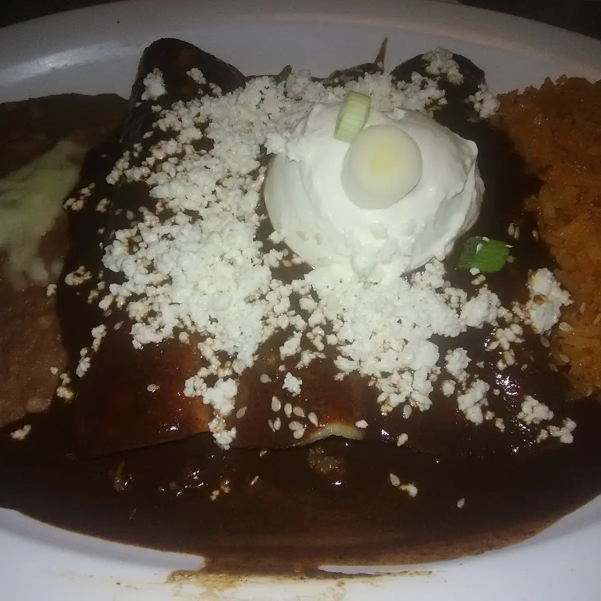 Enchiladas in Mole Sauce