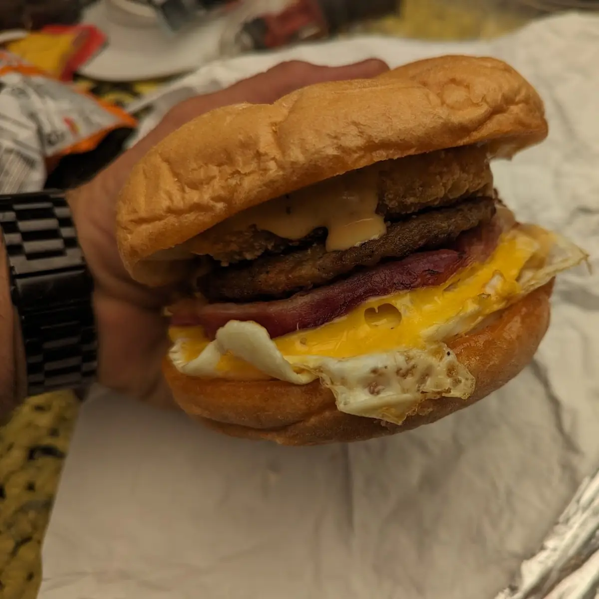Bec with Sausage and Hash Brown