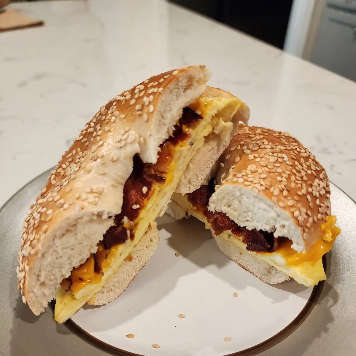 Two Scrambled with Cheese and Bacon