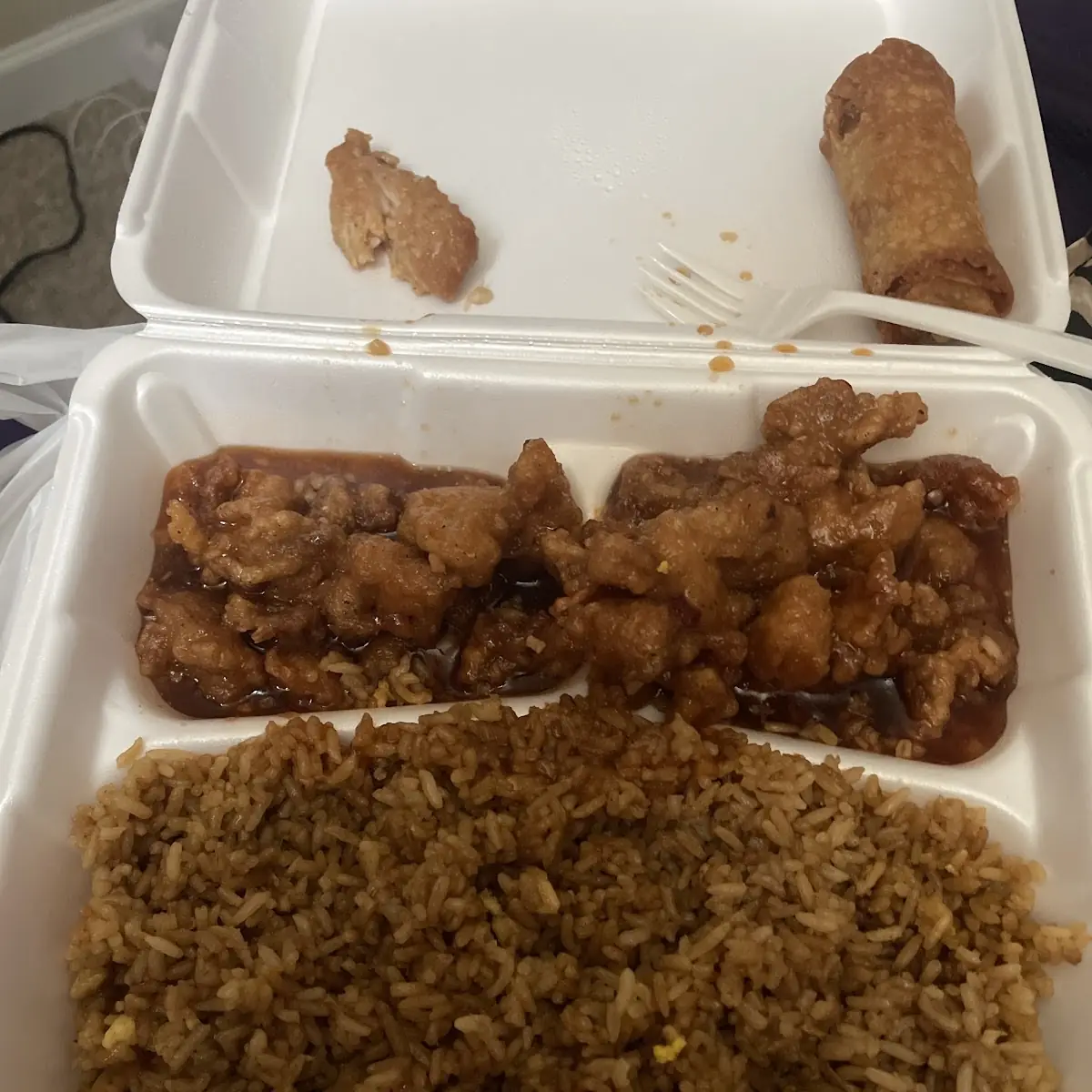 Egg Roll and Fried Rice