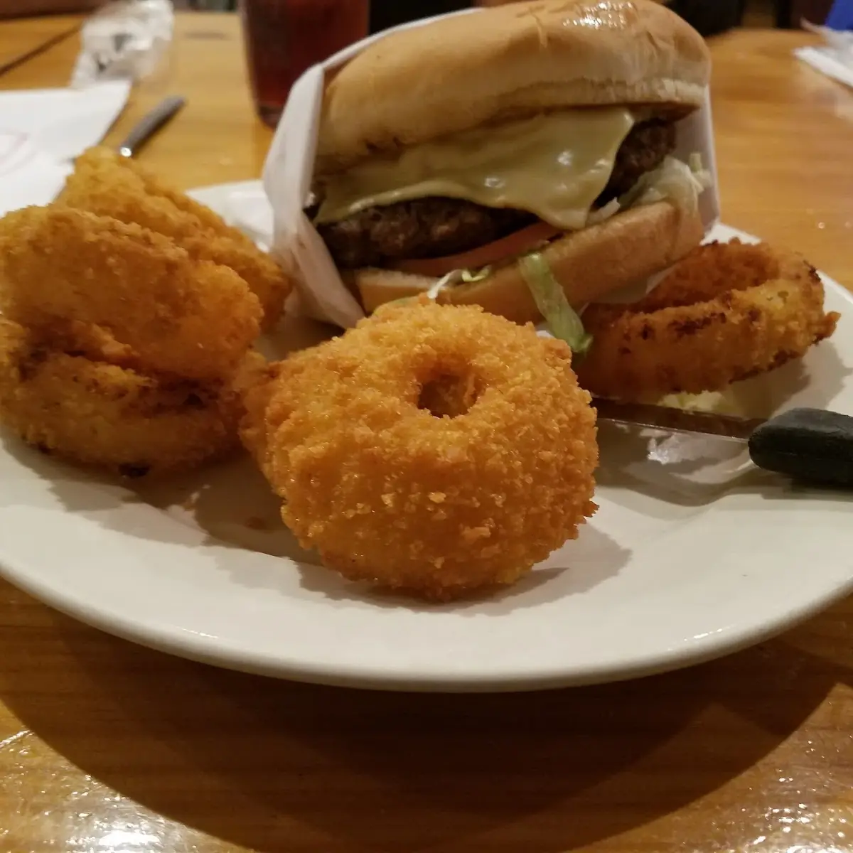 Crispy Onion Burger with Onion Rings
