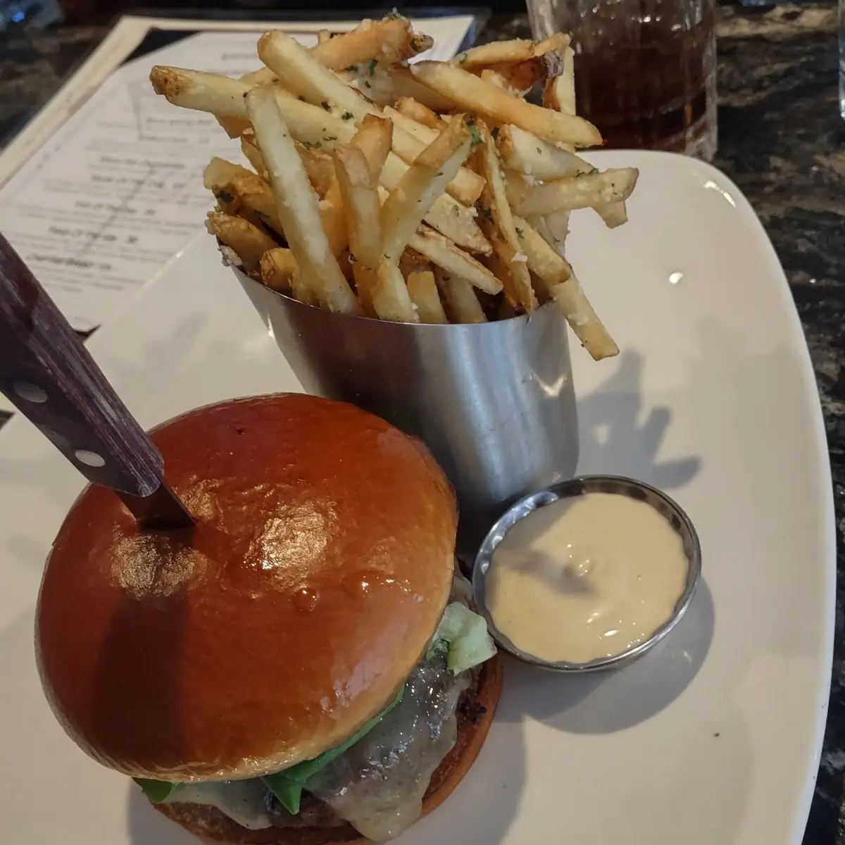 Grass Fed Burger & Truffle Fries