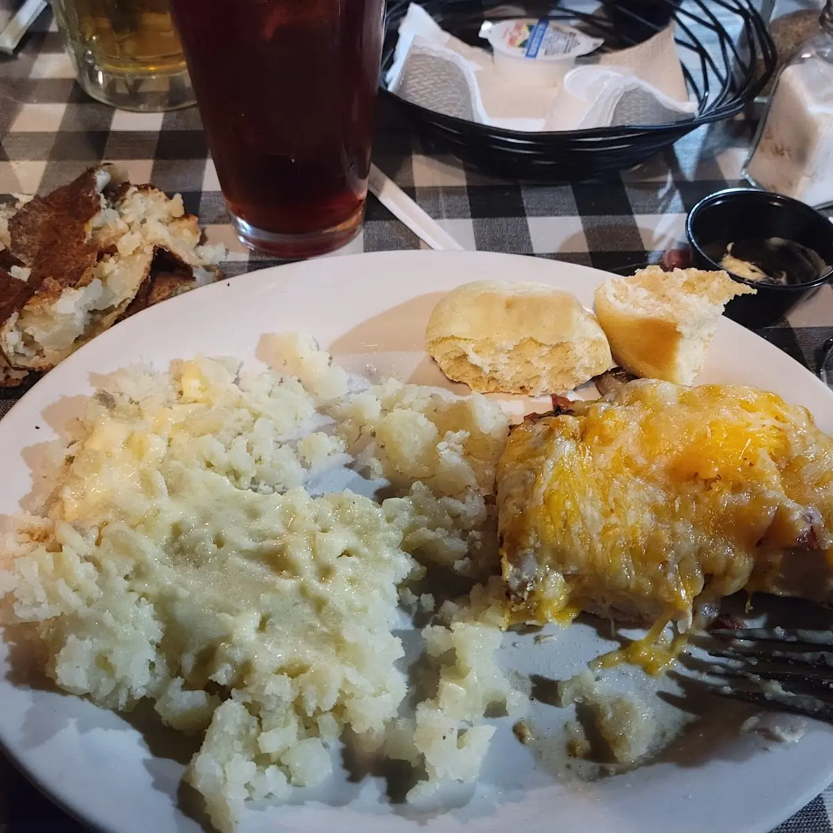 Smothered Chicken with a Baked Potato