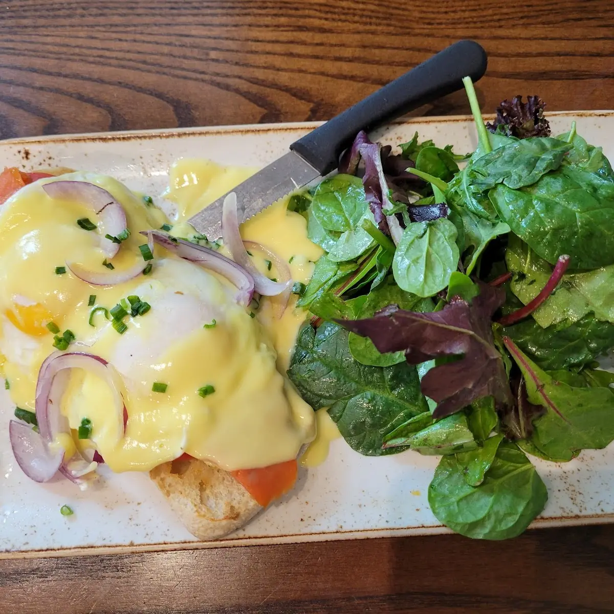 Salmon Benedict with Greens