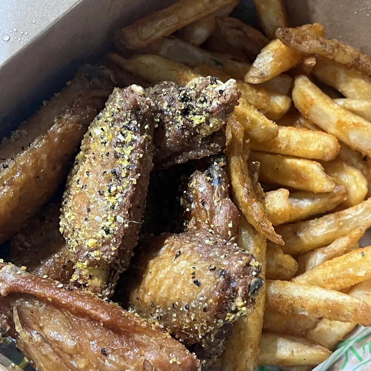 Lemon Pepper Wings and Fries