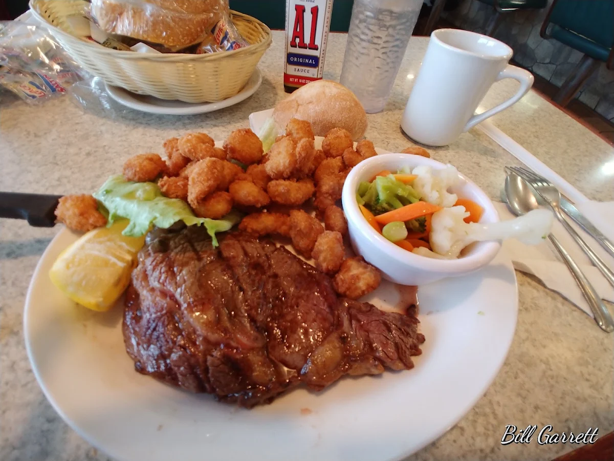 Rib Eye Steak and Shrimp