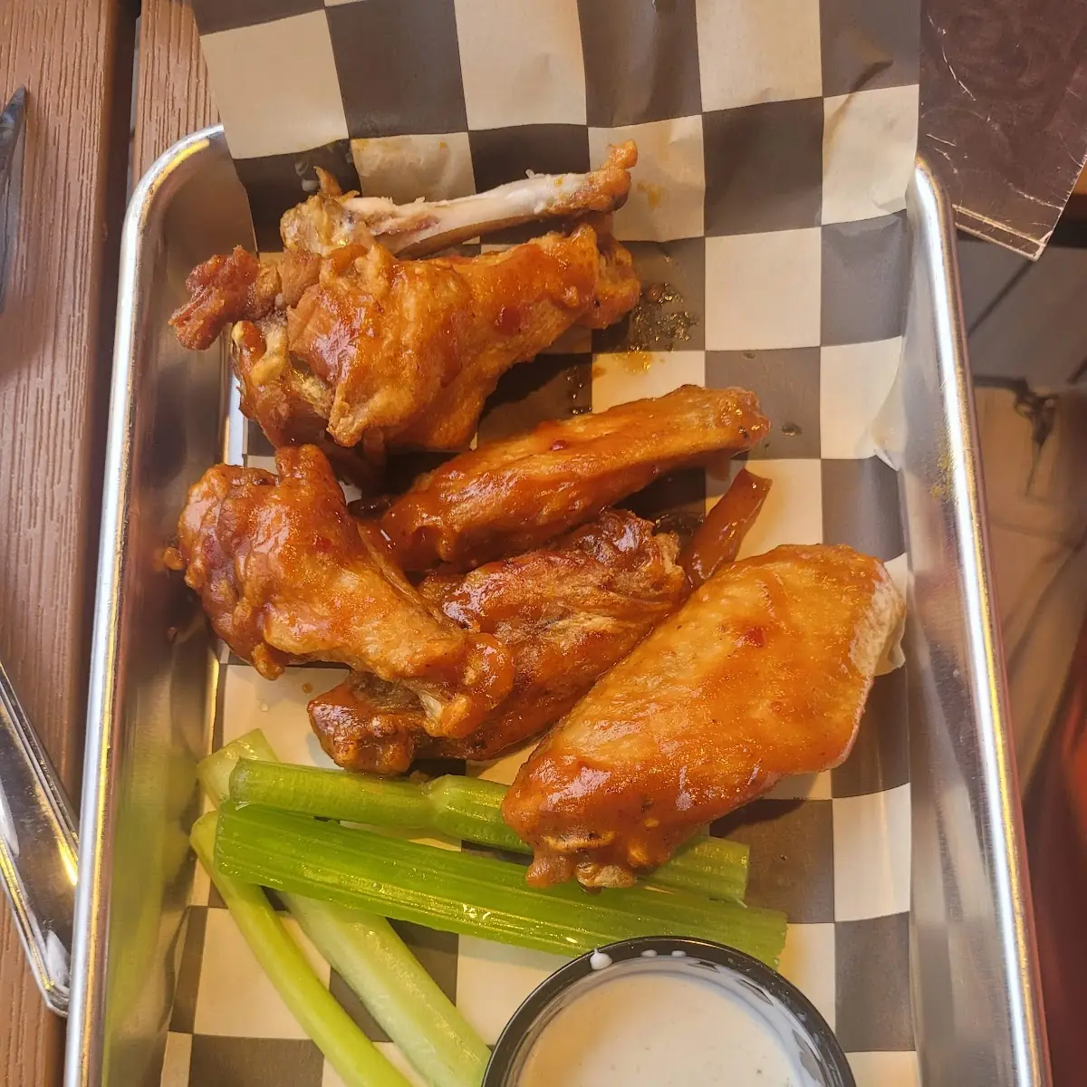 Barbecue Wings with Waffle Fries