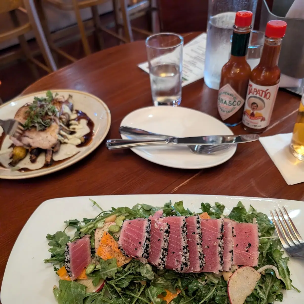 Seared Ahi Salad and Lingcod