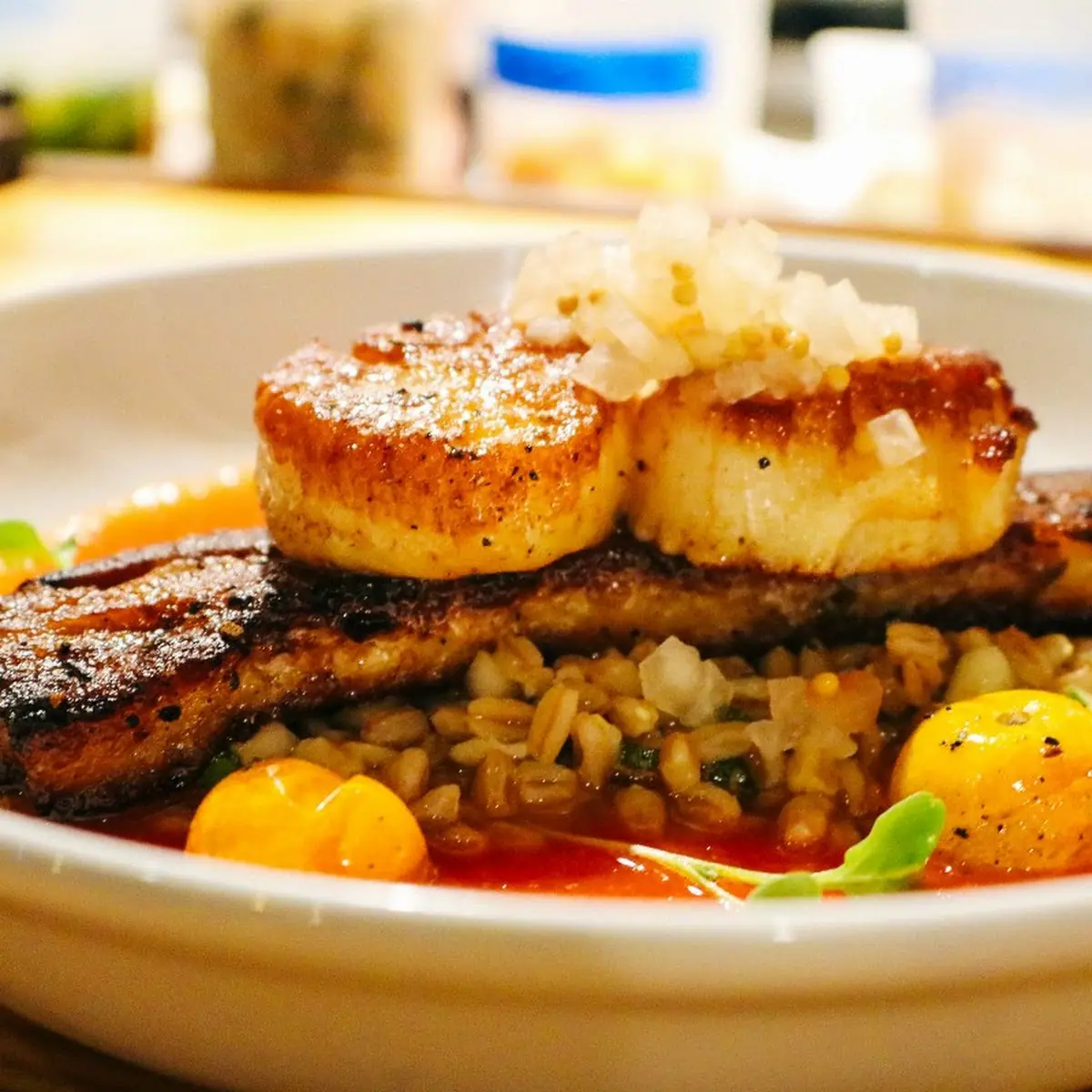 Pork Belly and Scallops