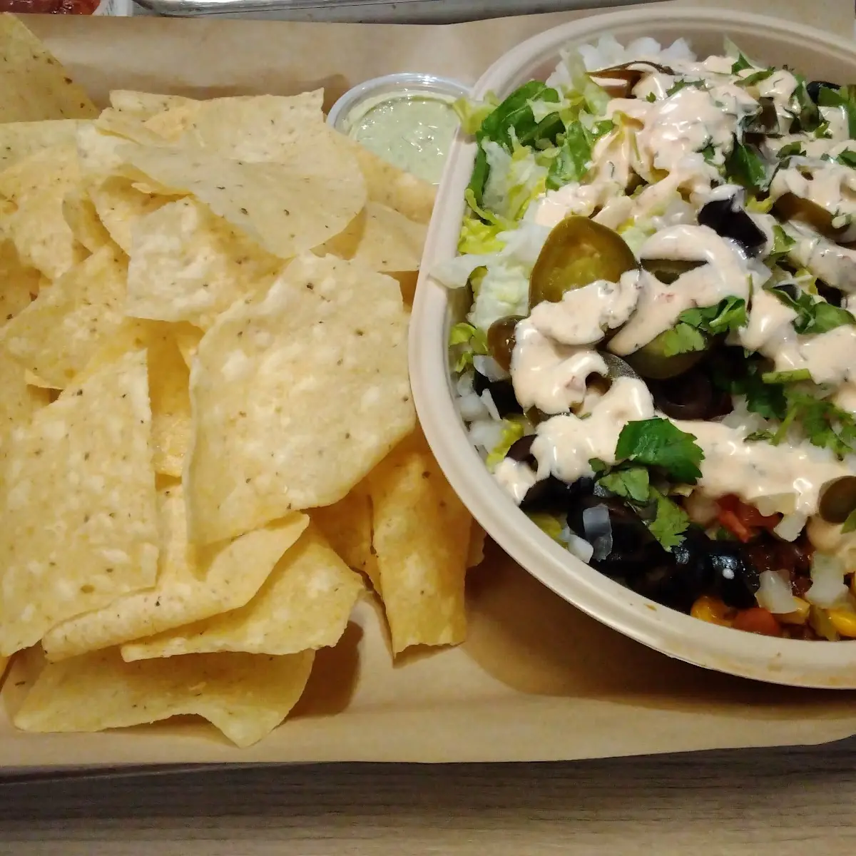Ground Beef Burrito Bowl with Chips