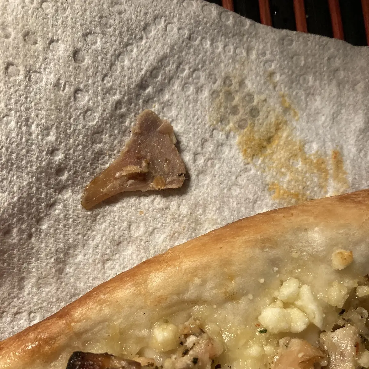 Chicken Pizza with Chicken Bone Its Real Chicken at Least