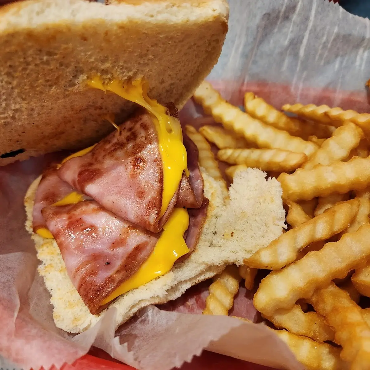 Hot Ham and Cheese Sandwich