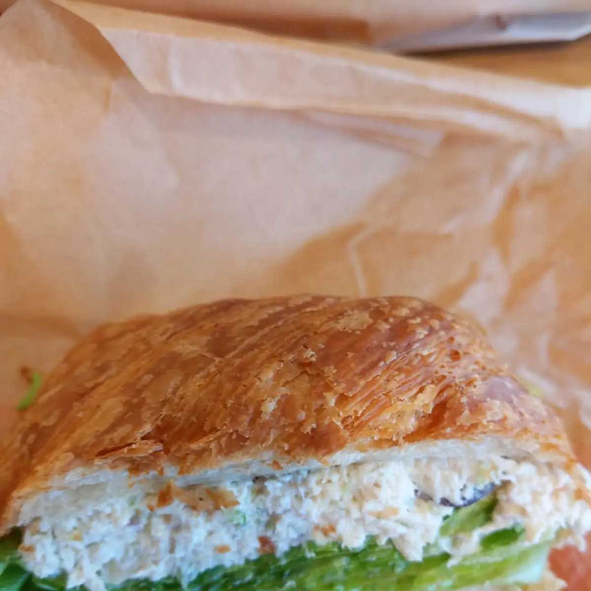 Chicken Salad Croissant with Mixed Lettuces