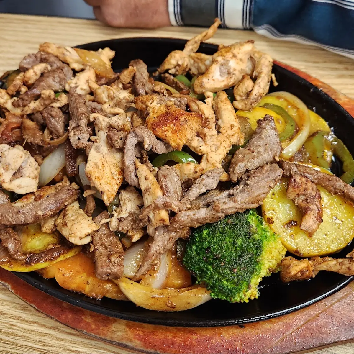 Veggie Fajitas with Steak and Chicken